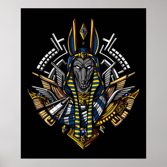 Egyptian Gud Anubis Ancient Varg Pharaoh Poster (Framsidan)