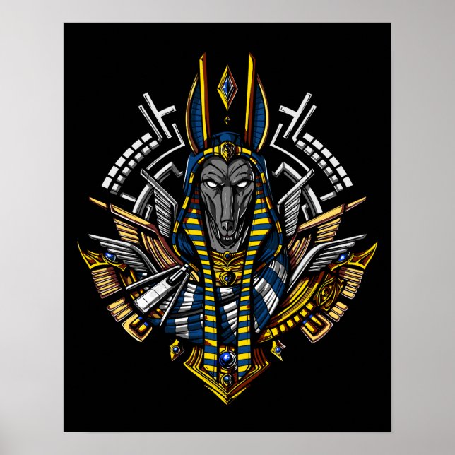 Egyptian Gud Anubis Ancient Varg Pharaoh Poster (Framsidan)