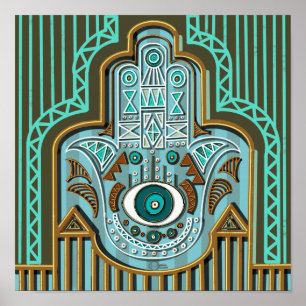 Egyptian Hamsa Hand Khamsa från Fatimah Poster