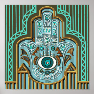 Egyptian Hamsa Hand Khamsa från Fatimah Poster