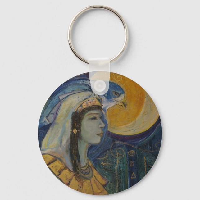 Egyptian Hawk Goddess Keychain Nyckelring (Framsida)
