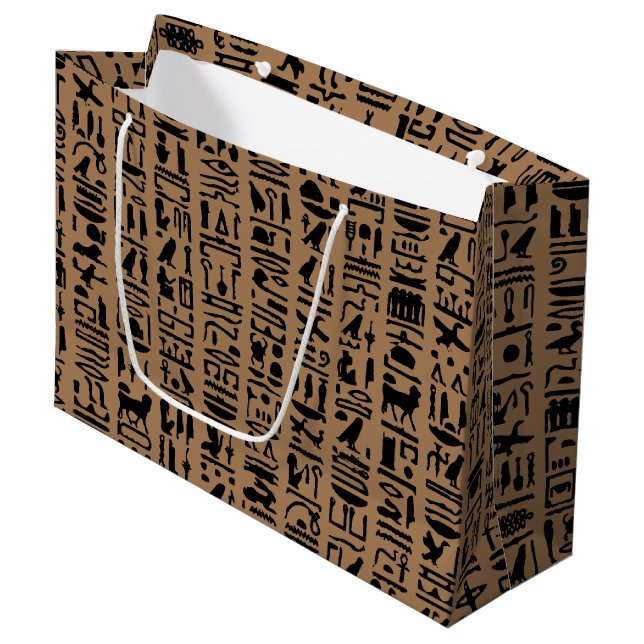 Egyptian Hieroglyph Large Gift Bag (Framsidan Vinklad)