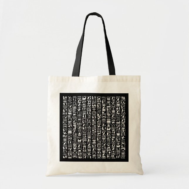 Egyptian Hieroglyph Tote Bag Tygkasse (Framsidan)