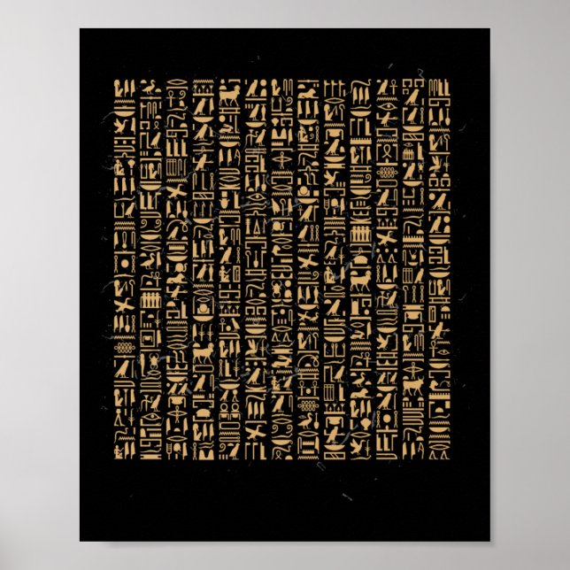 Egyptian Hieroglyphics Egypt Pyramid Poster (Framsidan)