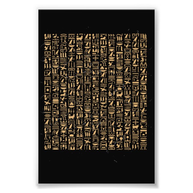 Egyptian Hieroglyphics Egypten Pyramid Fototryck (Framsidan)