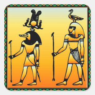 Egyptian Hieroglyphics Sticker Fyrkantigt Klistermärke