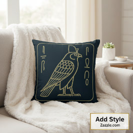 Egyptian Horus Falcon Ancient Hieroglyph Decor Kudde