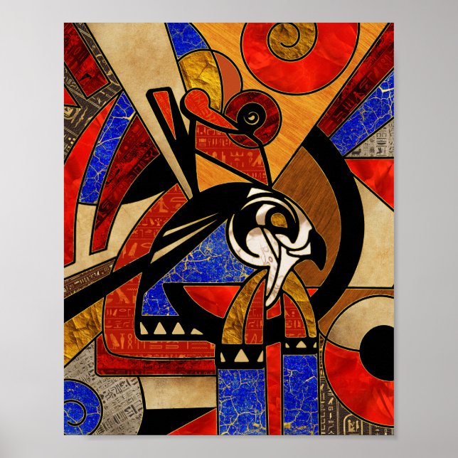 Egyptian Horus Geometric Abstrakt Poster (Framsidan)