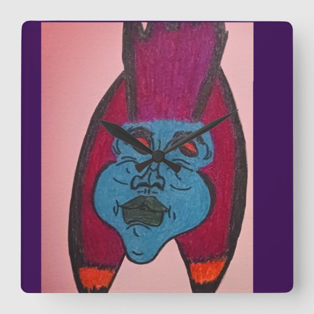 Egyptian Inspired Horror Theme Mummy Fyrkantig Klocka (Framsida)