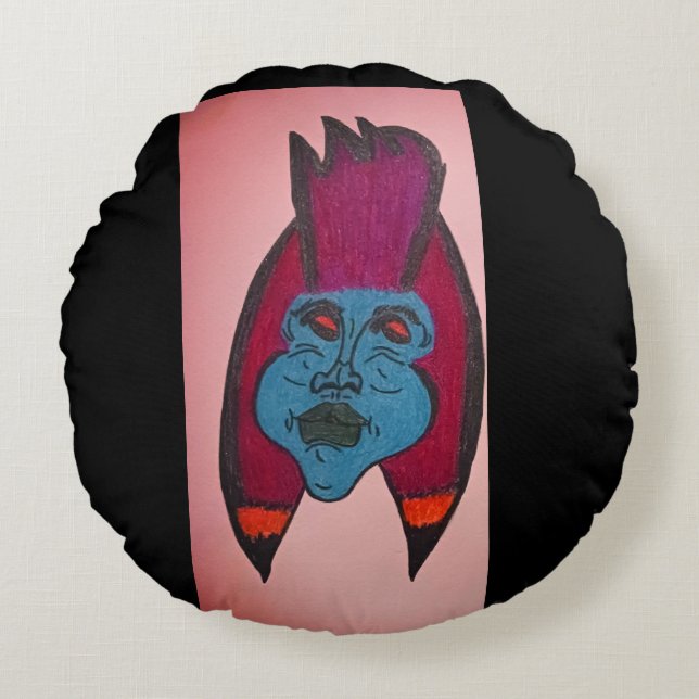 Egyptian Inspired Horror Theme Mummy Round Pillow Rund Kudde (Framsidan)