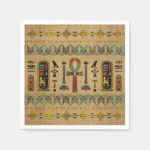 Egyptian Kor - Ankh Ornament på papyrus Pappersservett