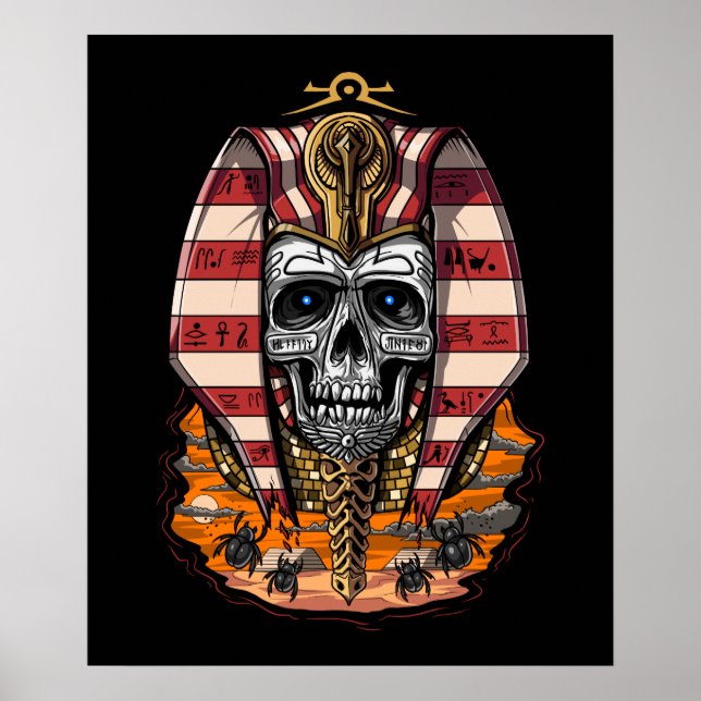 Egyptian Kung Pharaoh Skull Ancient Mythology Poster (Framsidan)
