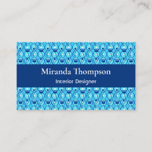 Egyptian Lotus Mönster, Cobalt Blue och Turcos Visitkort