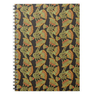 Egyptian Lotus och Papyrus, Black Spiral Notebook Anteckningsbok