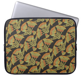 Egyptian Lotus och Papyrus på Black Laptop sleeve