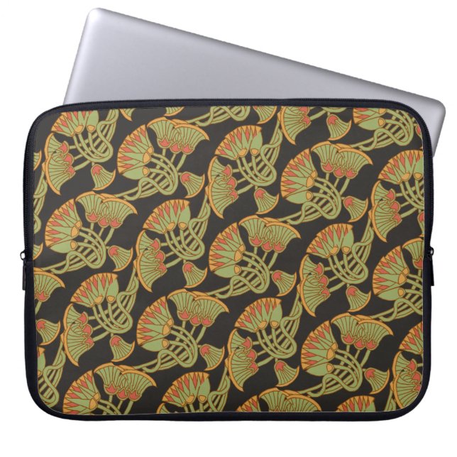 Egyptian Lotus och Papyrus på Black Laptop sleeve (Framsidan)