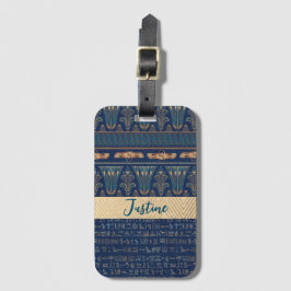 Egyptian Lotus Scarab Hieroglyph Personlig Bagagebricka