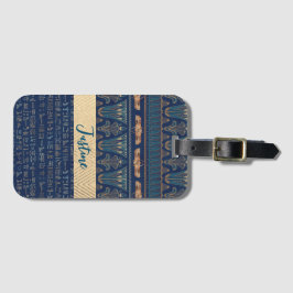 Egyptian Lotus Scarab Hieroglyph Personlig Bagagebricka