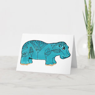 Egyptian Lycklig Hippo Kort