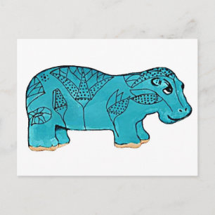 Egyptian Lycklig Hippo Vykort