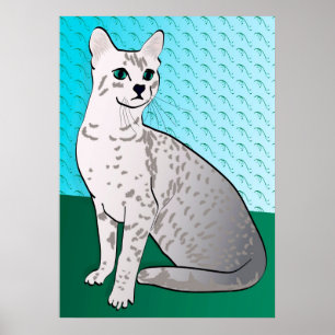 Egyptian Mau Cat - akvatisk bakgrund Poster