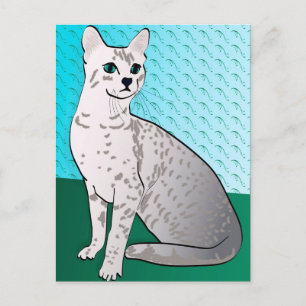 Egyptian Mau Cat - akvatisk bakgrund Vykort