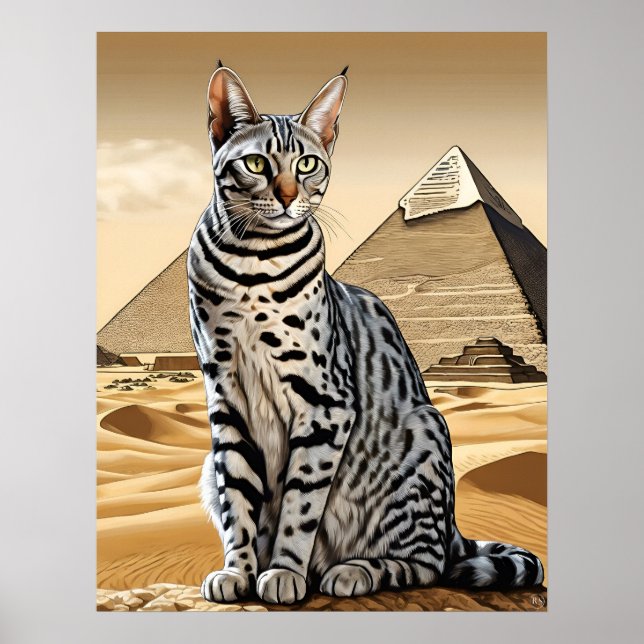 Egyptian Mau Cat - Art Print Poster (Framsidan)