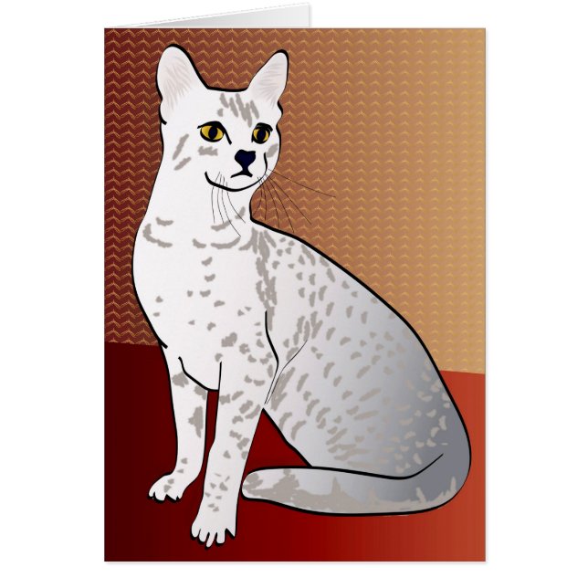 Egyptian Mau Cat - Bronze-bakgrund OBS Kort (Framsidan)