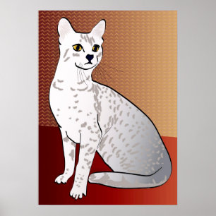 Egyptian Mau Cat - Bronze-bakgrund Poster