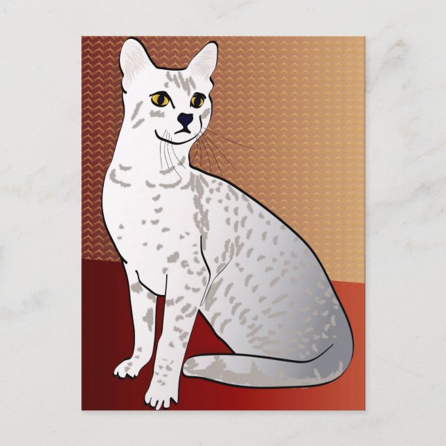 Egyptian Mau Cat - Bronze-bakgrund Vykort (Framsida)