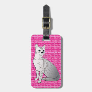Egyptian Mau Cat - Fuchsia rosa-bakgrund Bagagebricka