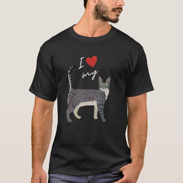 Egyptian Mau Cat Mamma för katt T Shirt (Framsida)