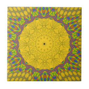 Egyptian Mönster Art Print Kakelplatta