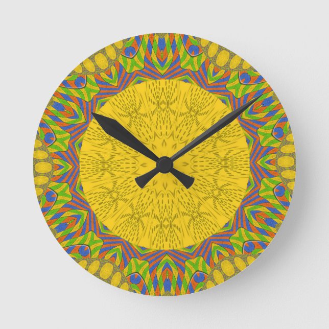 Egyptian Mönster Art Print Rund Klocka (Framsida)