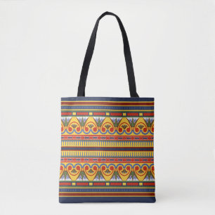 Egyptian Mönster Tote Bag - Ancient Art Stil Tygkasse