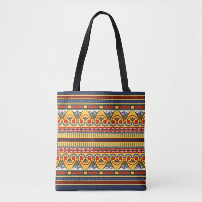 Egyptian Mönster Tote Bag - Ancient Art Stil Tygkasse (Framsida)