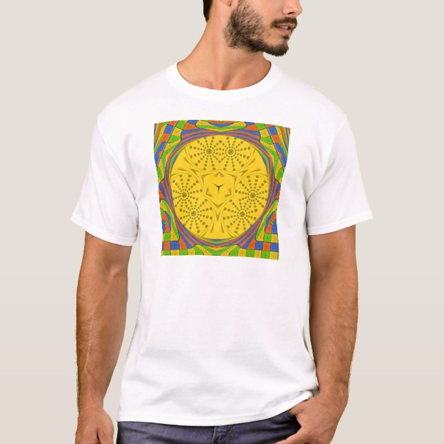 Egyptian Motif Art Print Checkated Ram Design T Shirt (Framsida)