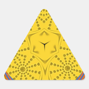 Egyptian Motif Art Print Checkated Ram Design Triangelformat Klistermärke