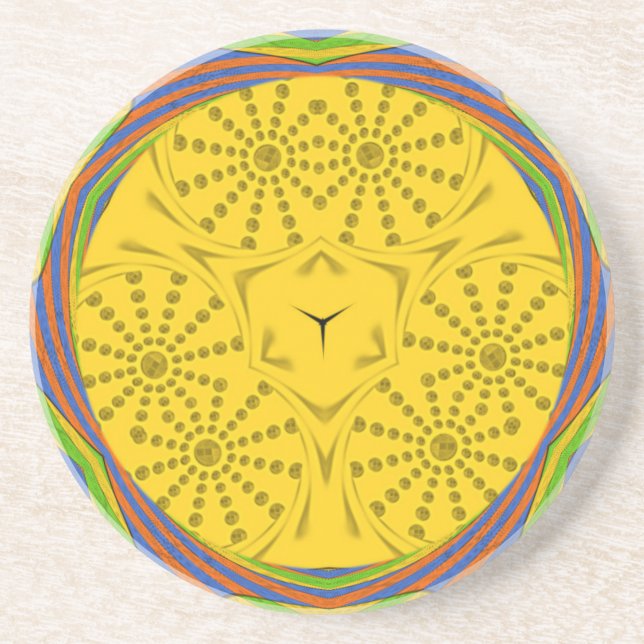 Egyptian Motif Art Print Checkated Ram Design Underlägg Sandsten (Framsidan)