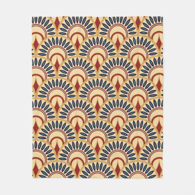 Egyptian Motif Fish Scales Seamless Pattern Fleecefilt (Framsidan)