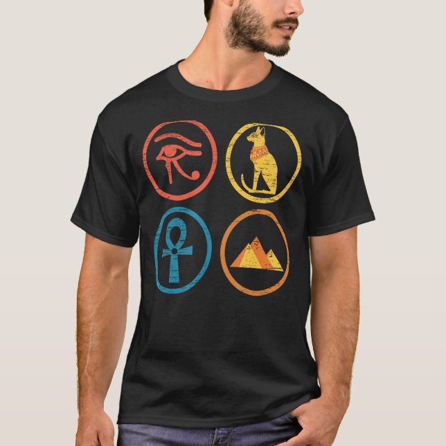 Egyptian Mythology Egypten Pyramid Ancient Egypten T Shirt (Framsida)