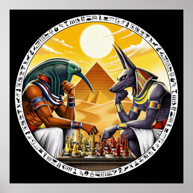 Egyptian Mythology Gods Anubis Thoth Poster (Framsidan)