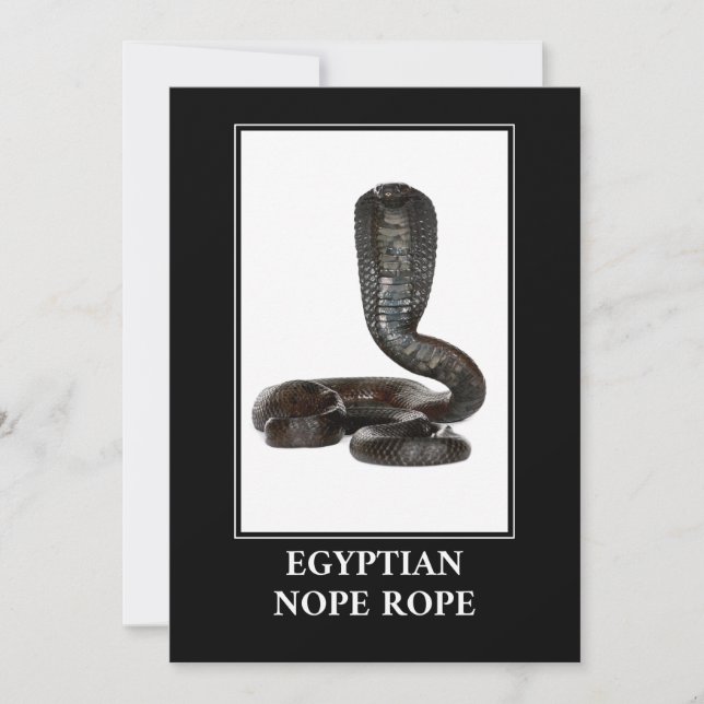 Egyptian Nope Rope - Cobra Snake Danger Inbjudningar (Framsida)