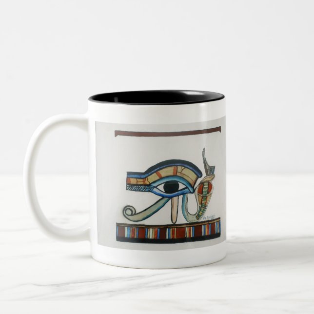 Egyptian Öga of Horus Art Print Två-Tonad Mugg (Vänster)