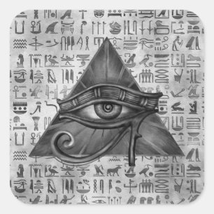 Egyptian Öga of Horus - Wadjet Digital Art Fyrkantigt Klistermärke