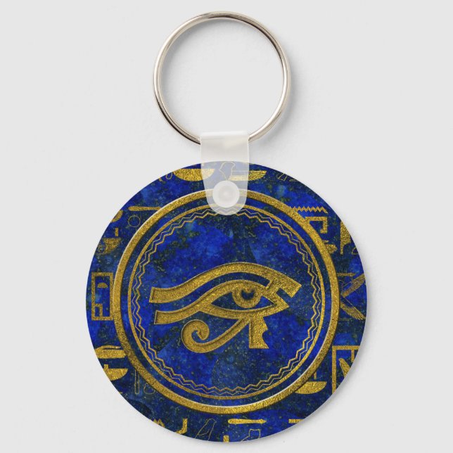 Egyptian Öga of Horus - Wadjet Lapis Lazuli Nyckelring (Framsida)