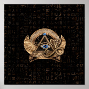 Egyptian Öga of Horus - Wadjet Ornament Poster