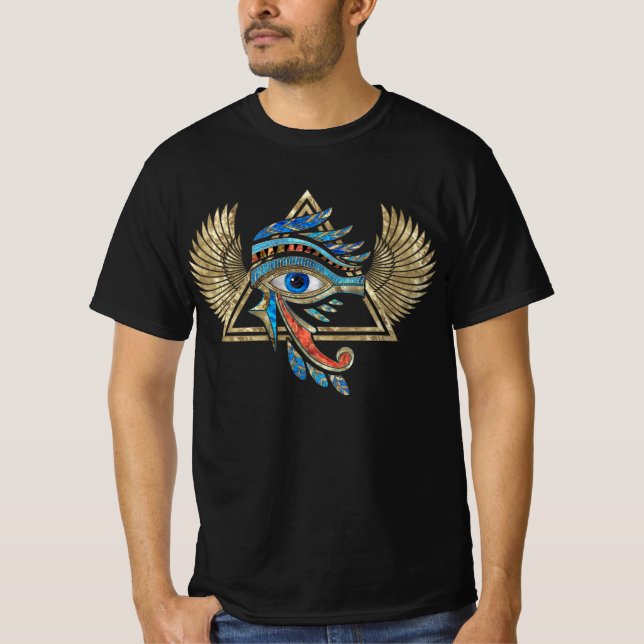 Egyptian Öga of Horus - Wadjet Ornament T-Shirt (Framsida)