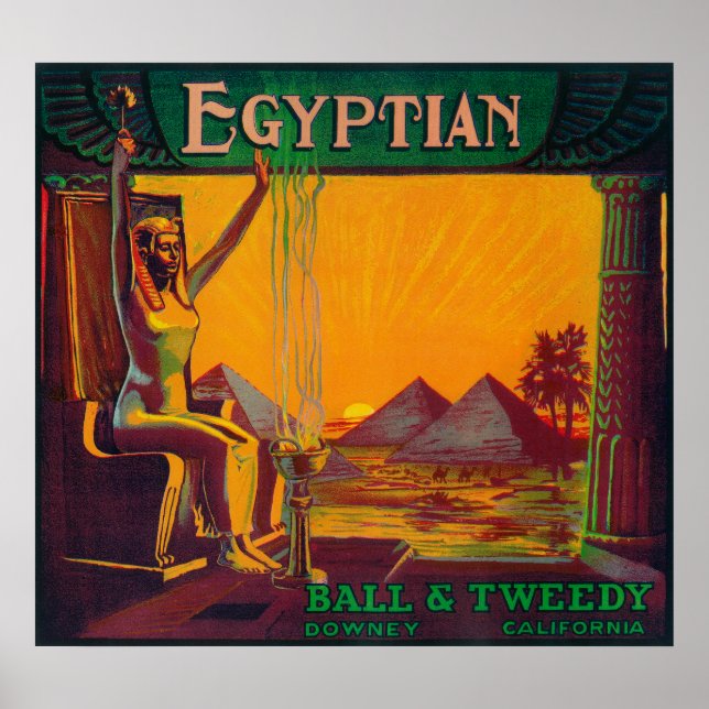Egyptian Orange LabelDowney, CA Poster (Framsidan)