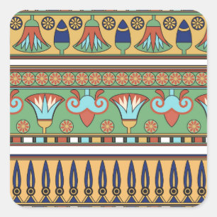 Egyptian Ornament Vintage Collection Fyrkantigt Klistermärke